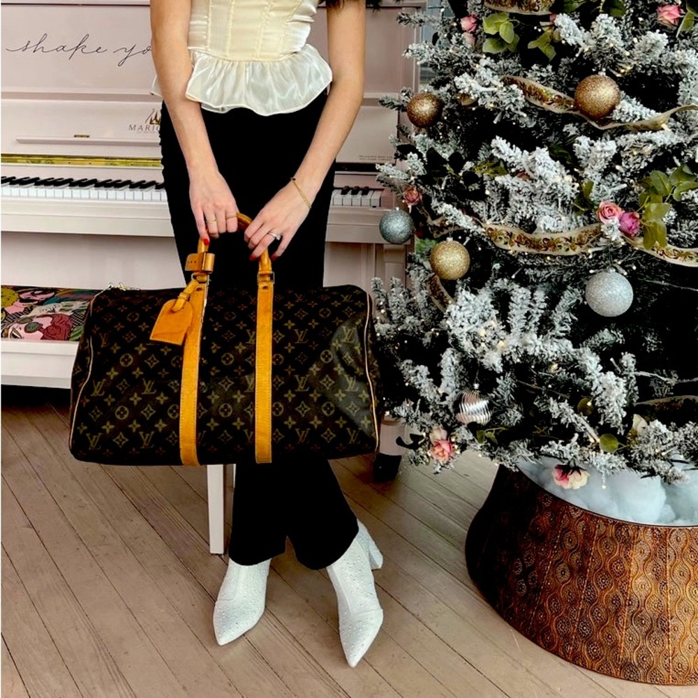 LV Louis Vuitton Monogram Keepall 45 Speedy Carryall